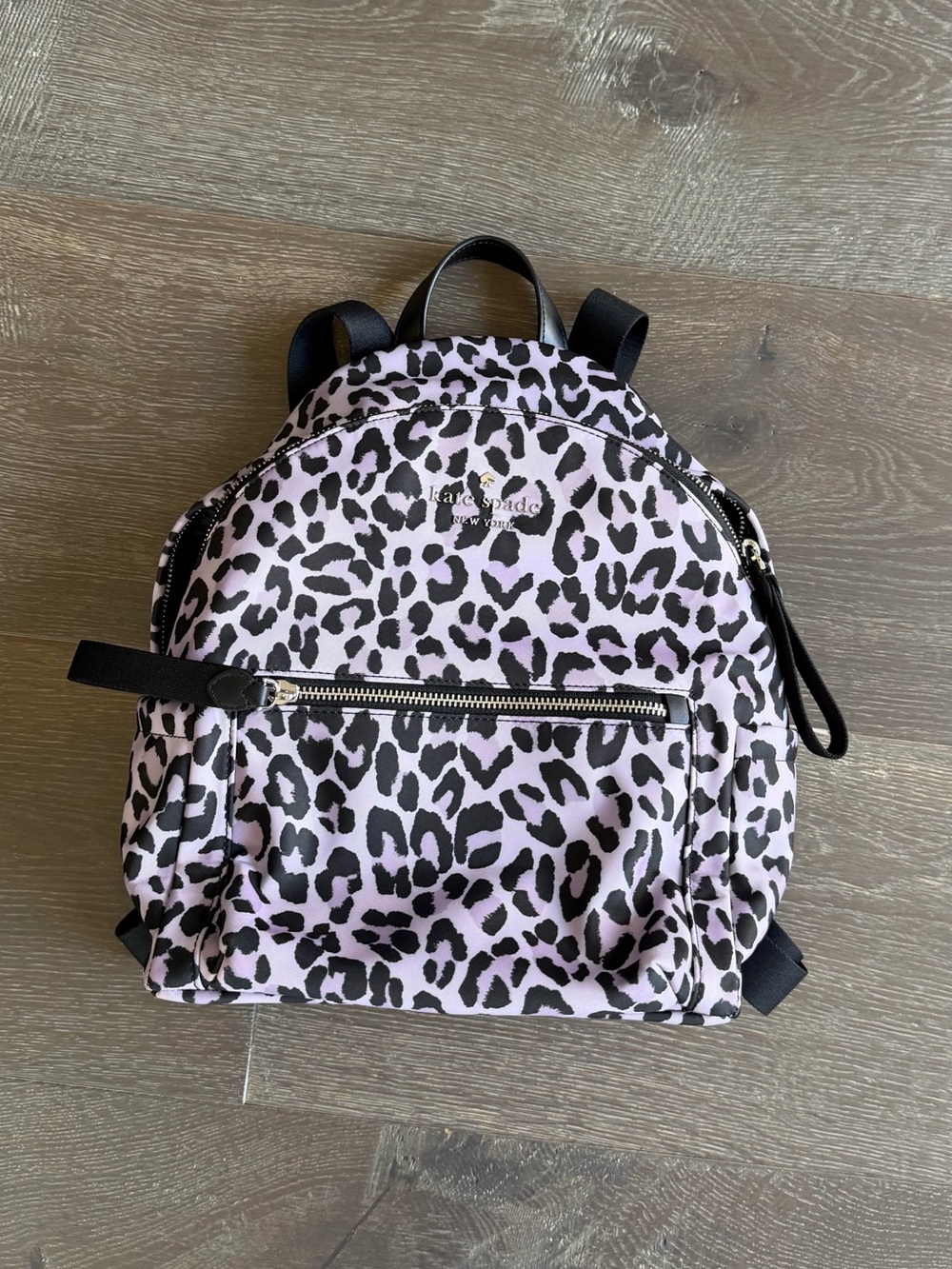 kate spade Purple and Black Leopard Print Mini Backpack